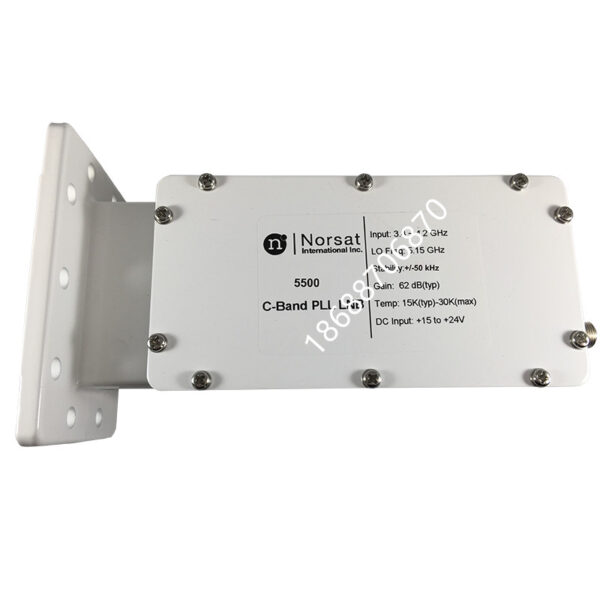 Norsat 5500 5500F 5500N C-Band Single Band PLL LNB  5000 Series  Input Frequency: 3.4 – 4.2 GHz  LO Frequency: 5.15 GHz  Output Frequency: 950 – 1750 MHz  LO Stability: ±50 kHz  Noise Temperature: 15K Typ