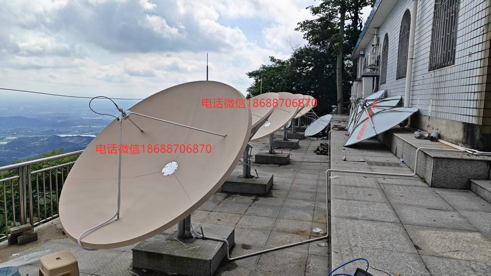 华达2.4米玻璃钢卫星天线参数焦距热浸镀锌天线图片价格