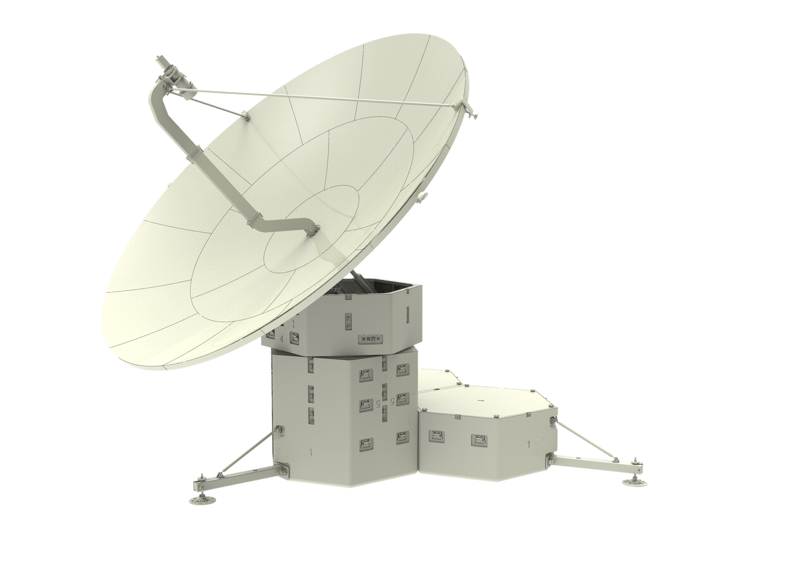 WAYFARER 3.7m Multi-Band Box Automatically Transportable Antenna - Feed Forward